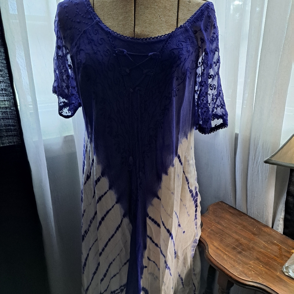 Purple and White Lace Dress Sz OS/12